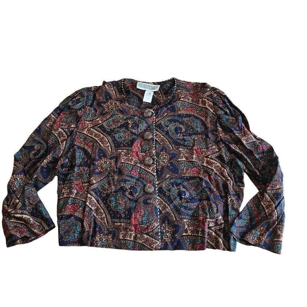 Vintage Jessica Howard multicolor paisley floral light blazer